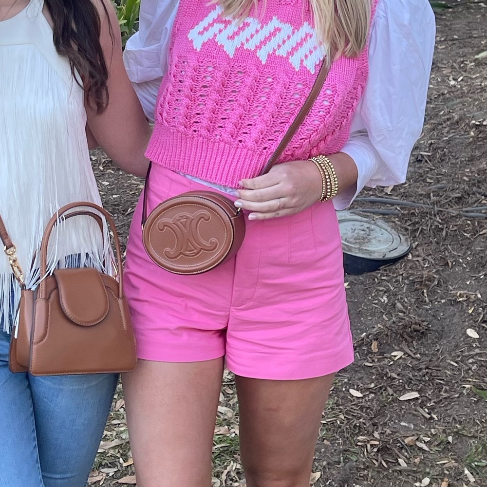 Pink structured shorts